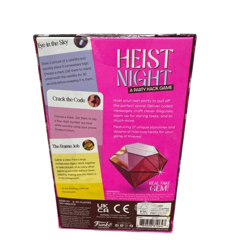 Heist Night A Party Hack Game Ages 13+ 6-20 Players Funko Boxed Party Game For G